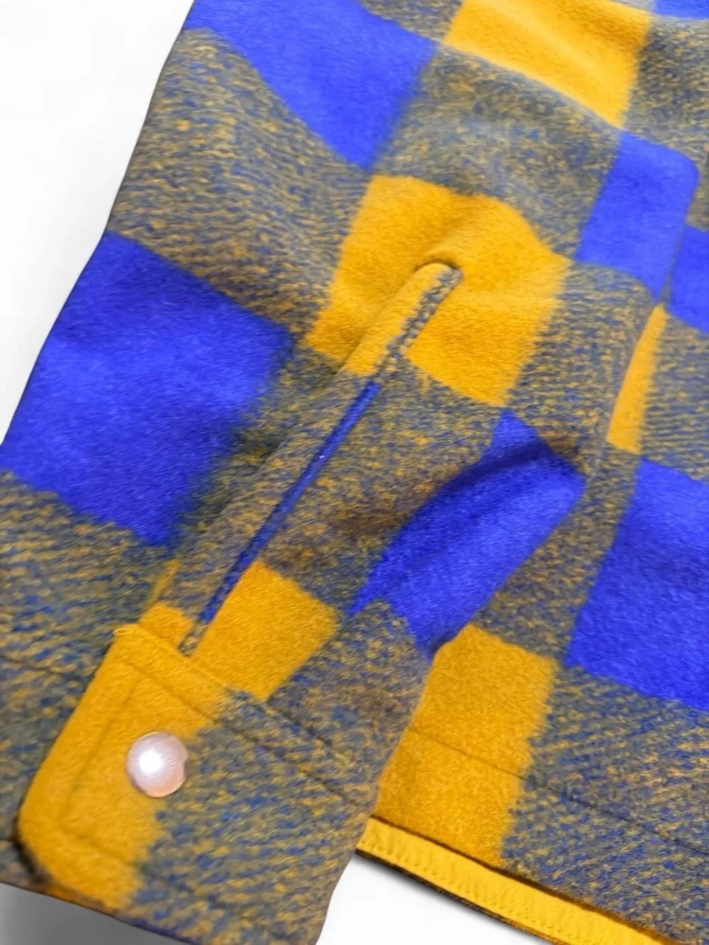 Nike Yellow & Blue Checkered Fleece Zip Jacket